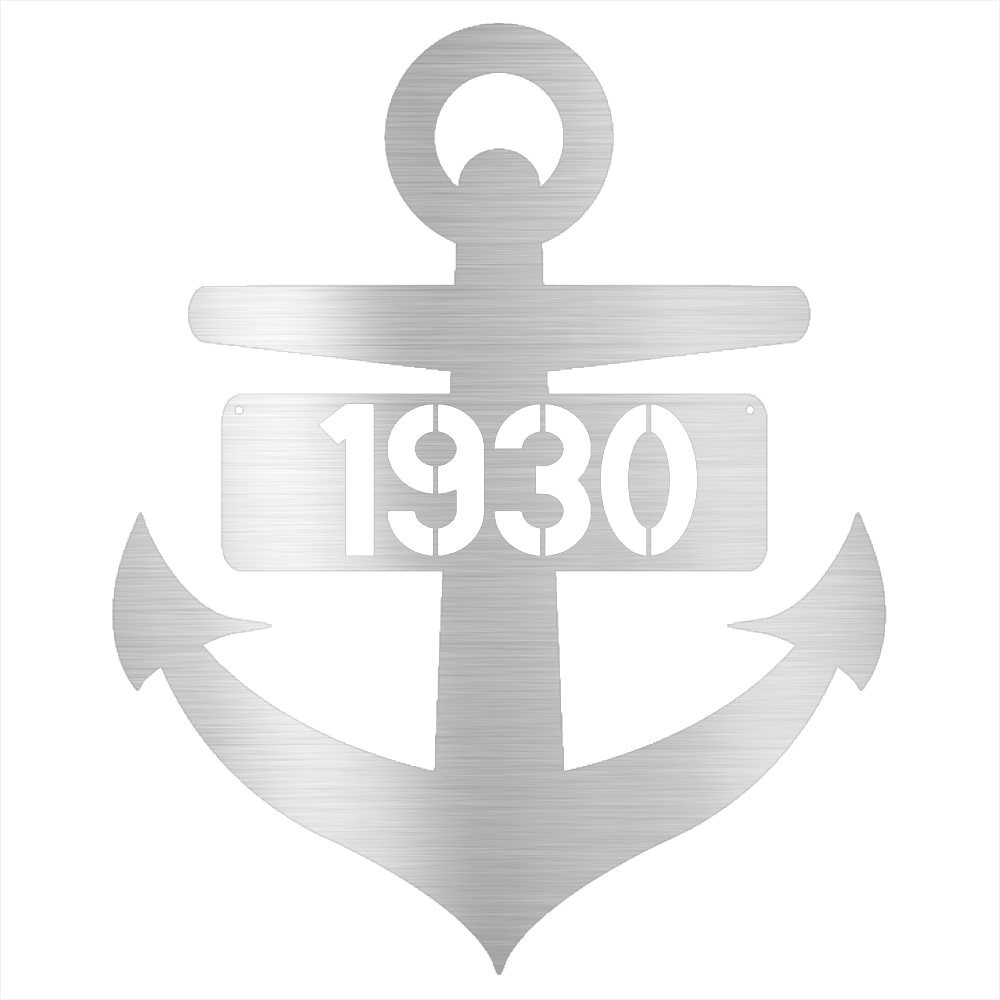 Anchor Metal Sign - Beach Coast Designs
