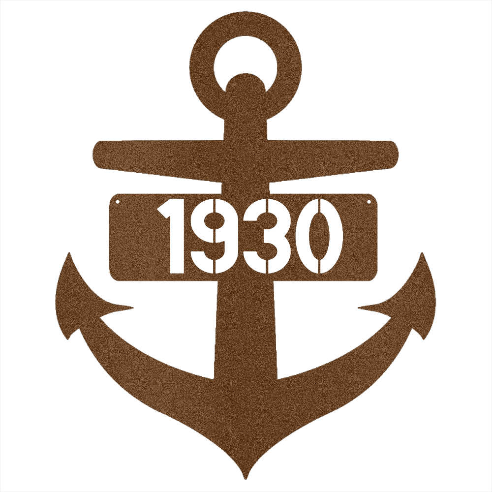 Anchor Metal Sign - Beach Coast Designs