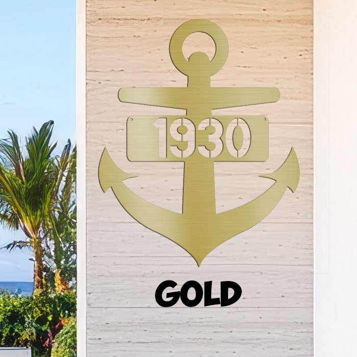 Anchor Metal Sign - Beach Coast Designs