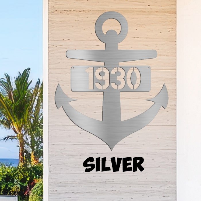 Anchor Metal Sign - Beach Coast Designs