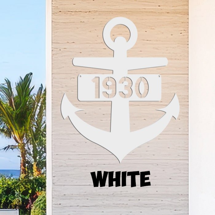 Anchor Metal Sign - Beach Coast Designs