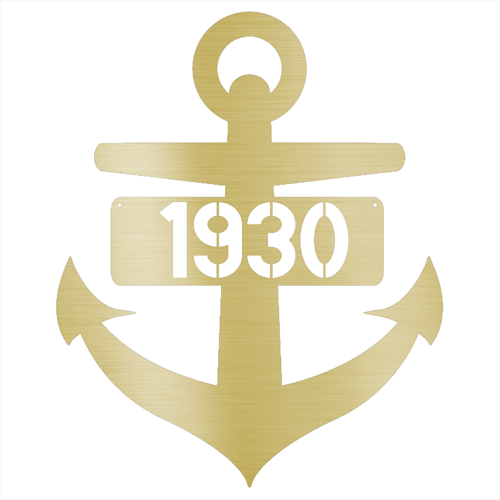 Anchor Metal Sign - Beach Coast Designs