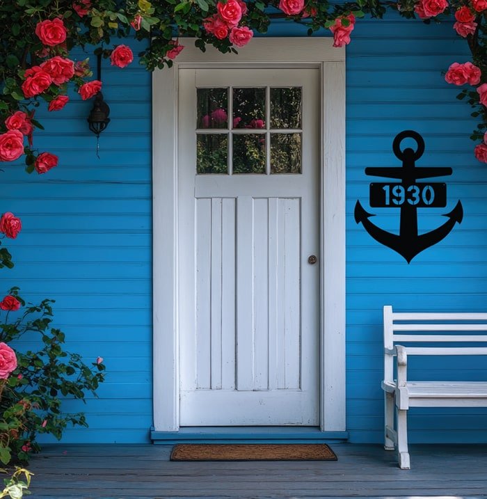 Anchor Metal Sign - Beach Coast Designs