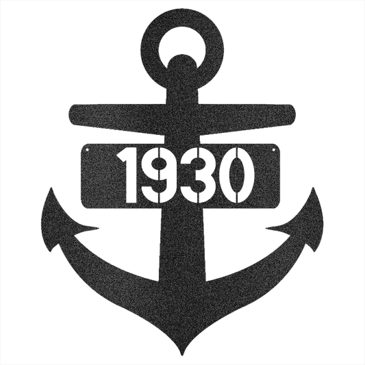 Anchor Metal Sign - Beach Coast Designs