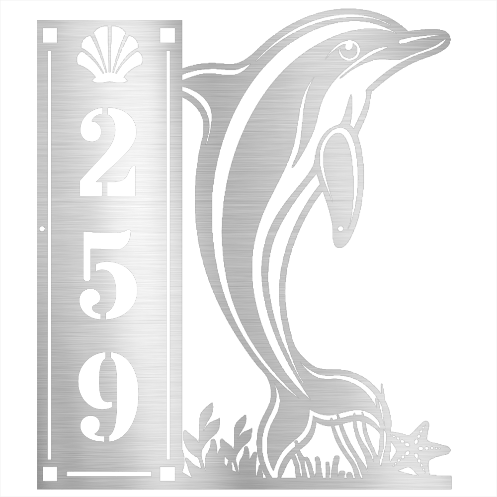 Dolphin 3 Number Vertical - Beach Coast Designs
