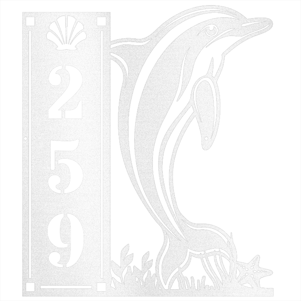 Dolphin 3 Number Vertical - Beach Coast Designs