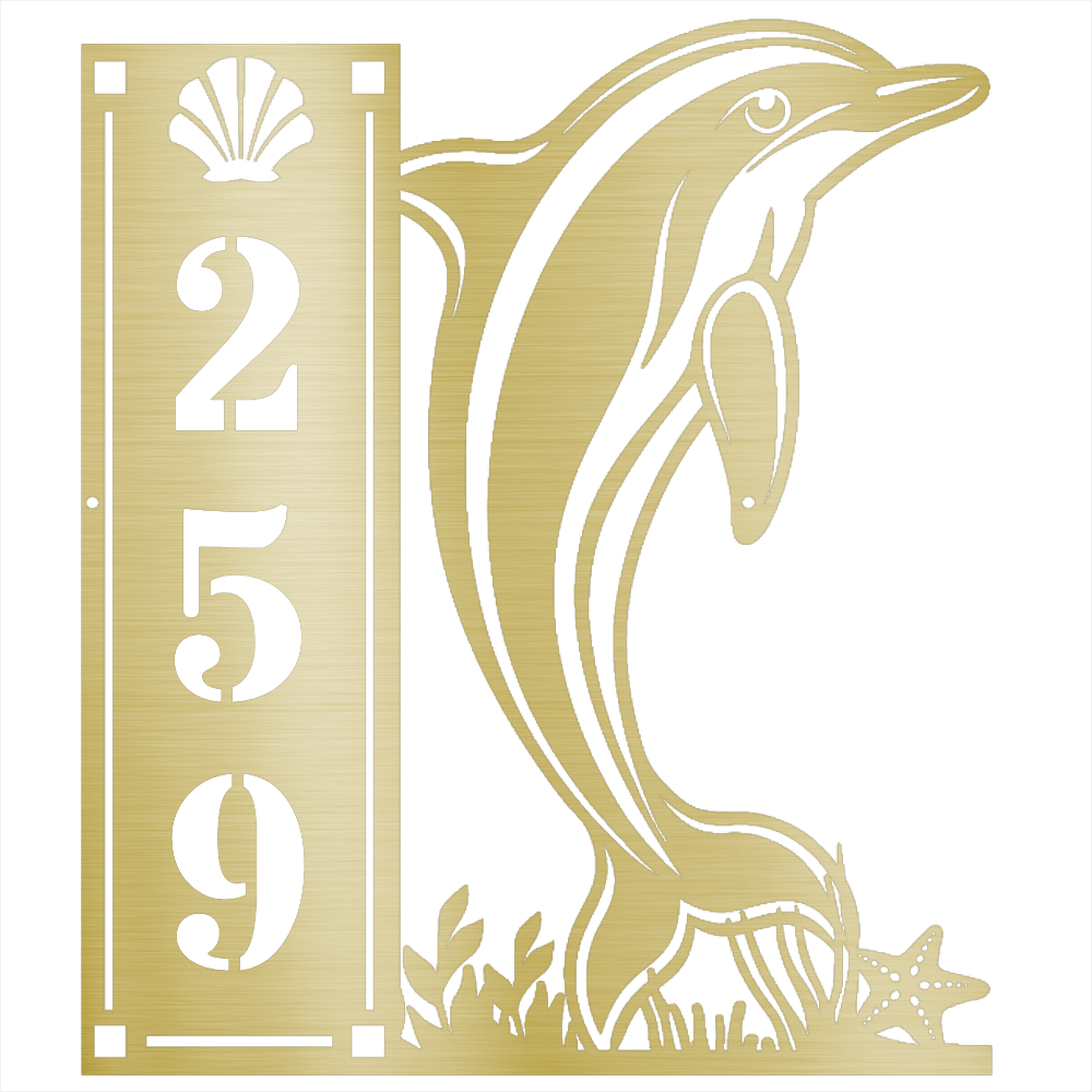 Dolphin 3 Number Vertical - Beach Coast Designs