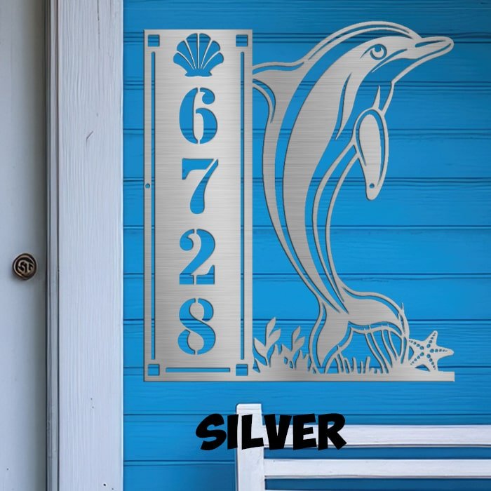 Dolphin 4 Number Vertical - Beach Coast Designs