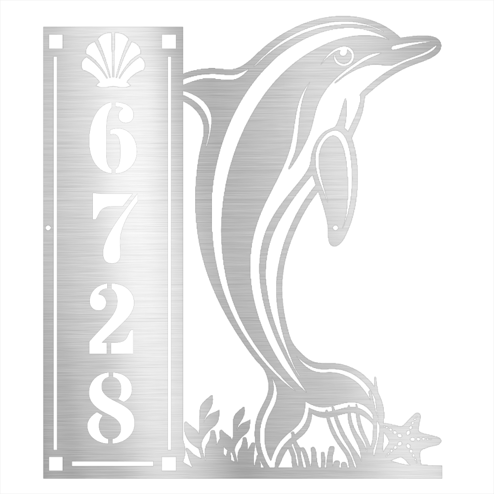 Dolphin 4 Number Vertical - Beach Coast Designs