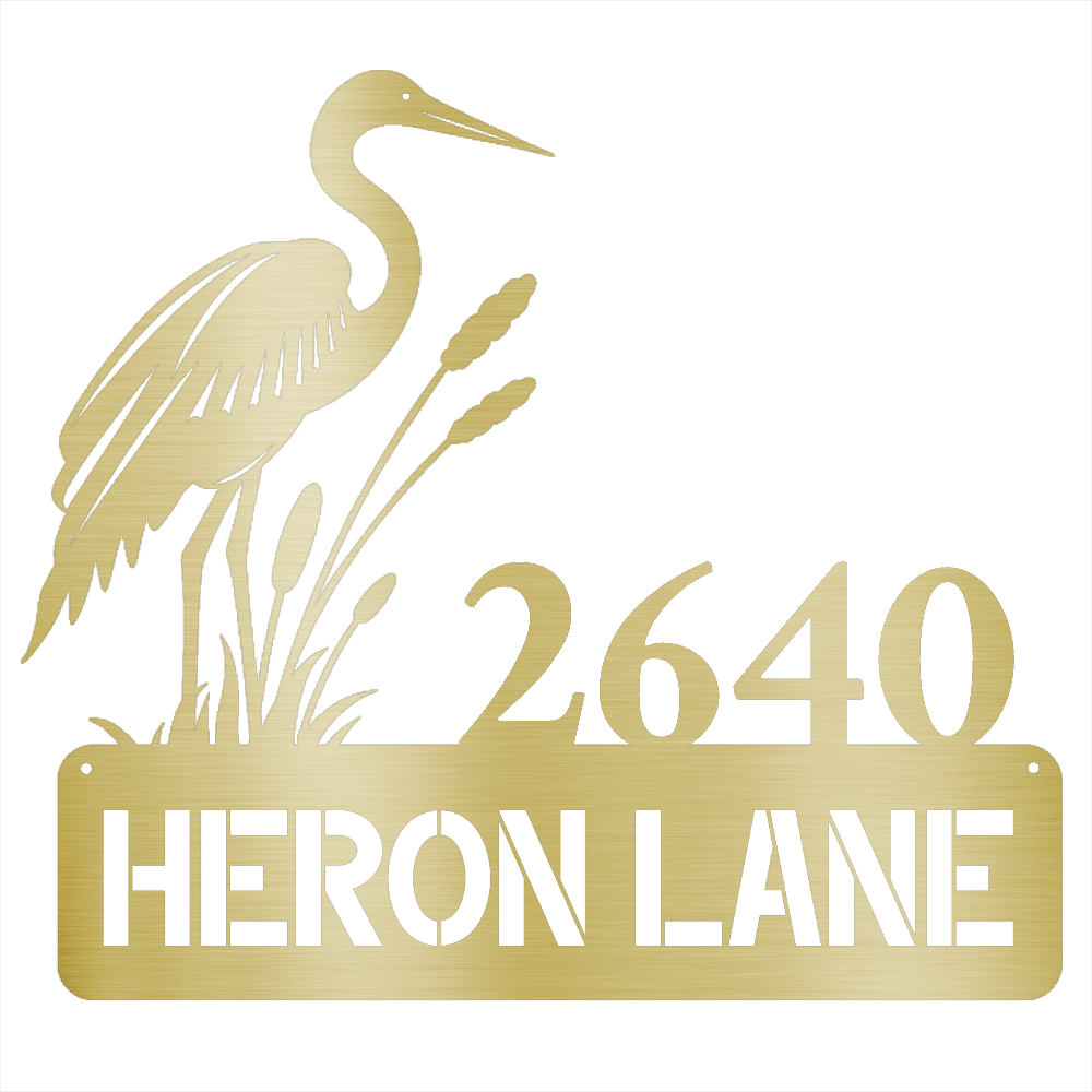Heron Address Sign - Beach Coast Designs