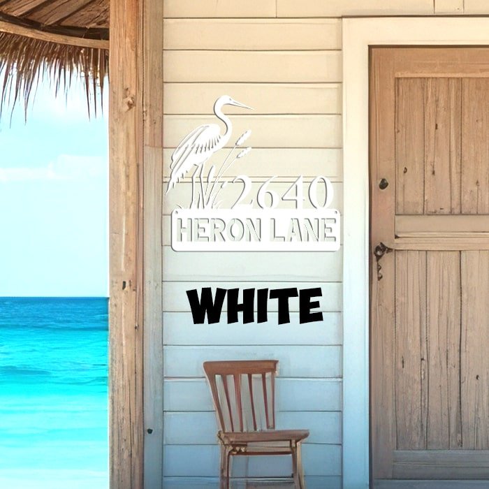 Heron Address Sign - Beach Coast Designs