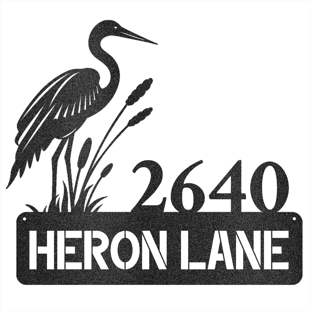 Heron Address Sign - Beach Coast Designs