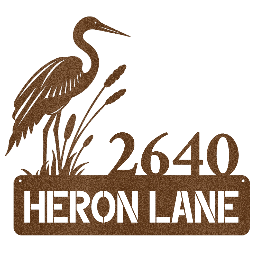 Heron Address Sign - Beach Coast Designs