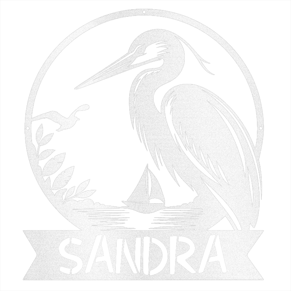 Heron Name Sign - Beach Coast Designs