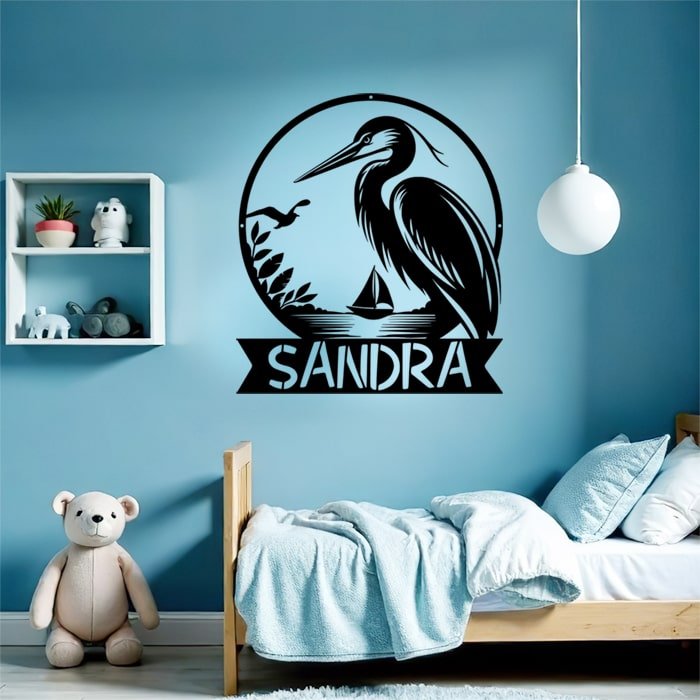 Heron Name Sign - Beach Coast Designs