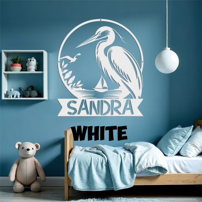 Heron Name Sign - Beach Coast Designs