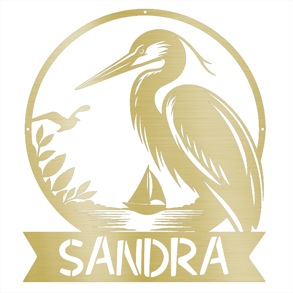 Heron Name Sign - Beach Coast Designs
