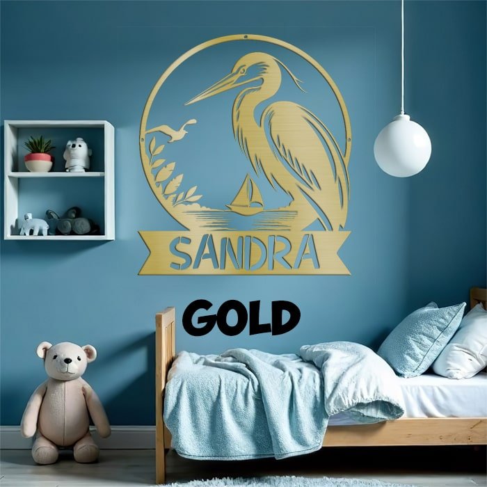 Heron Name Sign - Beach Coast Designs