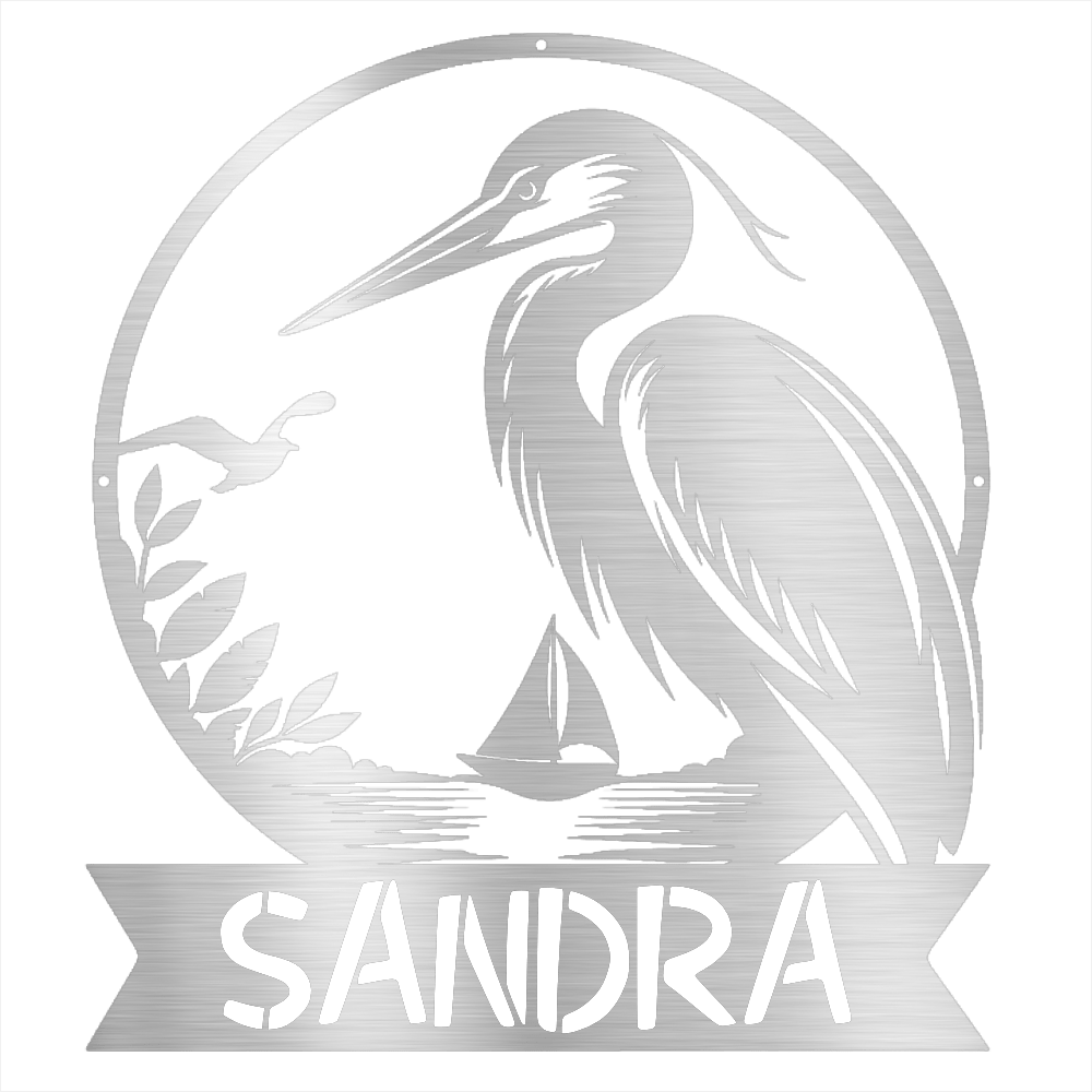 Heron Name Sign - Beach Coast Designs
