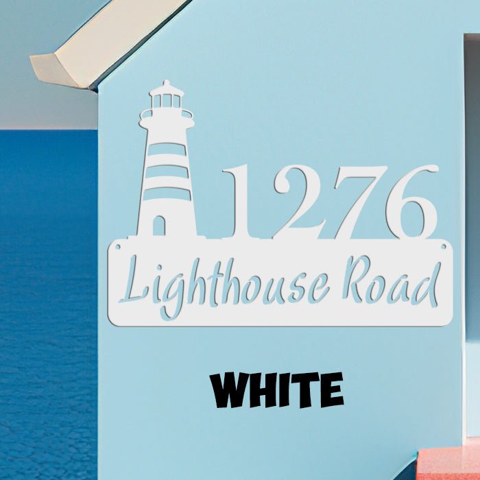 Lighthouse Address Sign - Beach Coast Designs