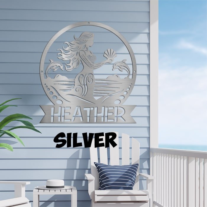 Mermaid Metal Sign - Beach Coast Designs