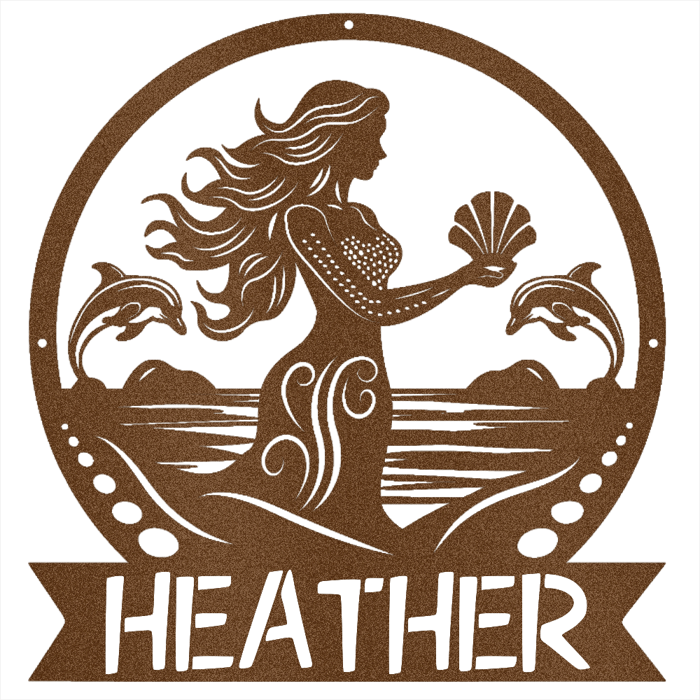 Mermaid Metal Sign - Beach Coast Designs