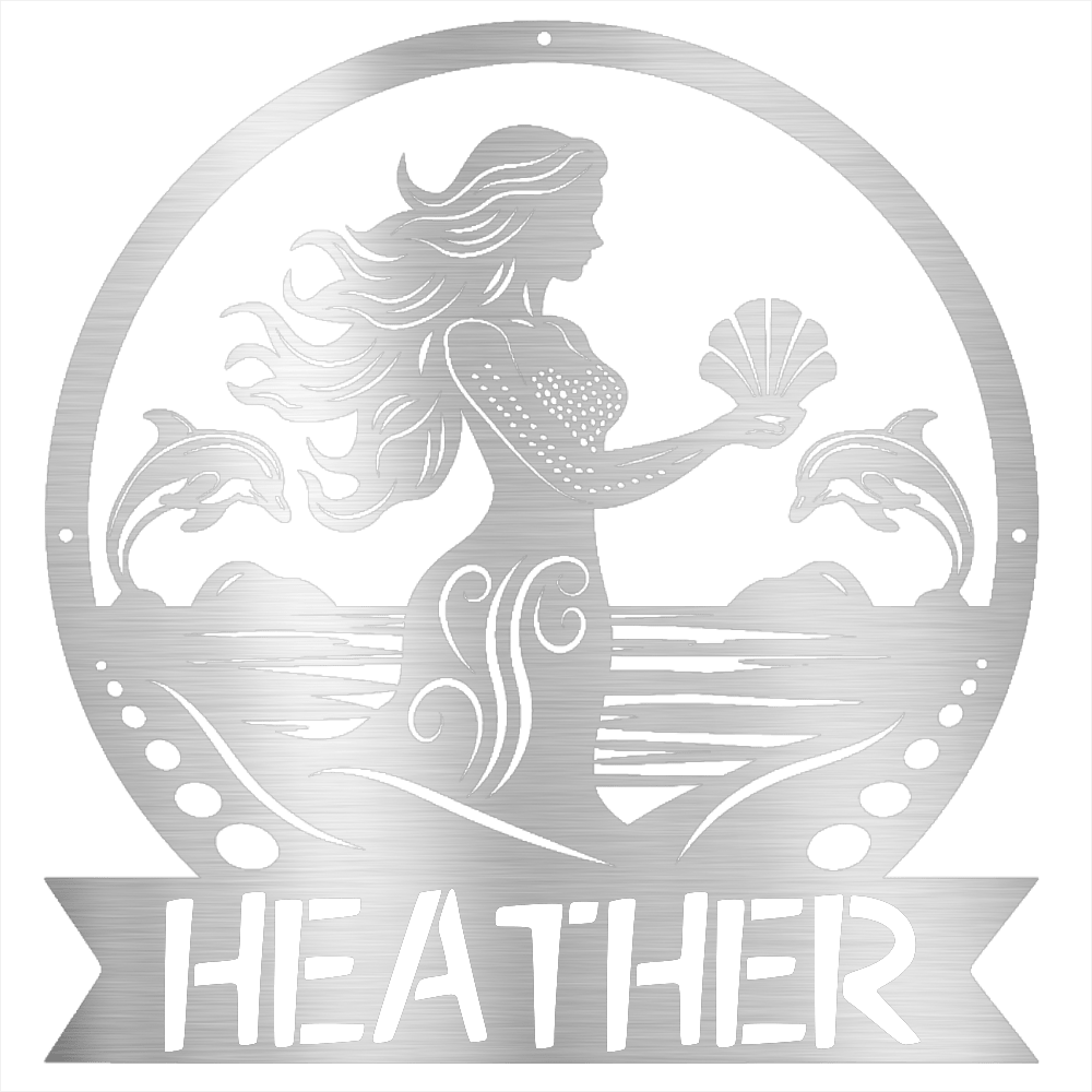 Mermaid Metal Sign - Beach Coast Designs