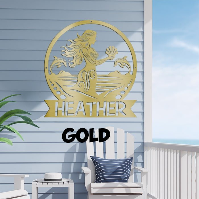Mermaid Metal Sign - Beach Coast Designs