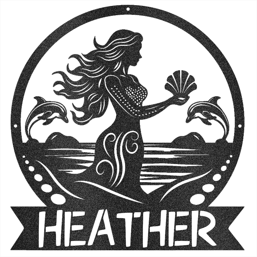 Mermaid Metal Sign - Beach Coast Designs