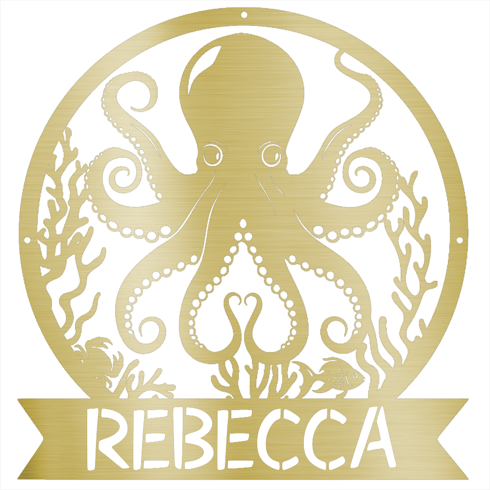 Octopus Metal Sign - Beach Coast Designs