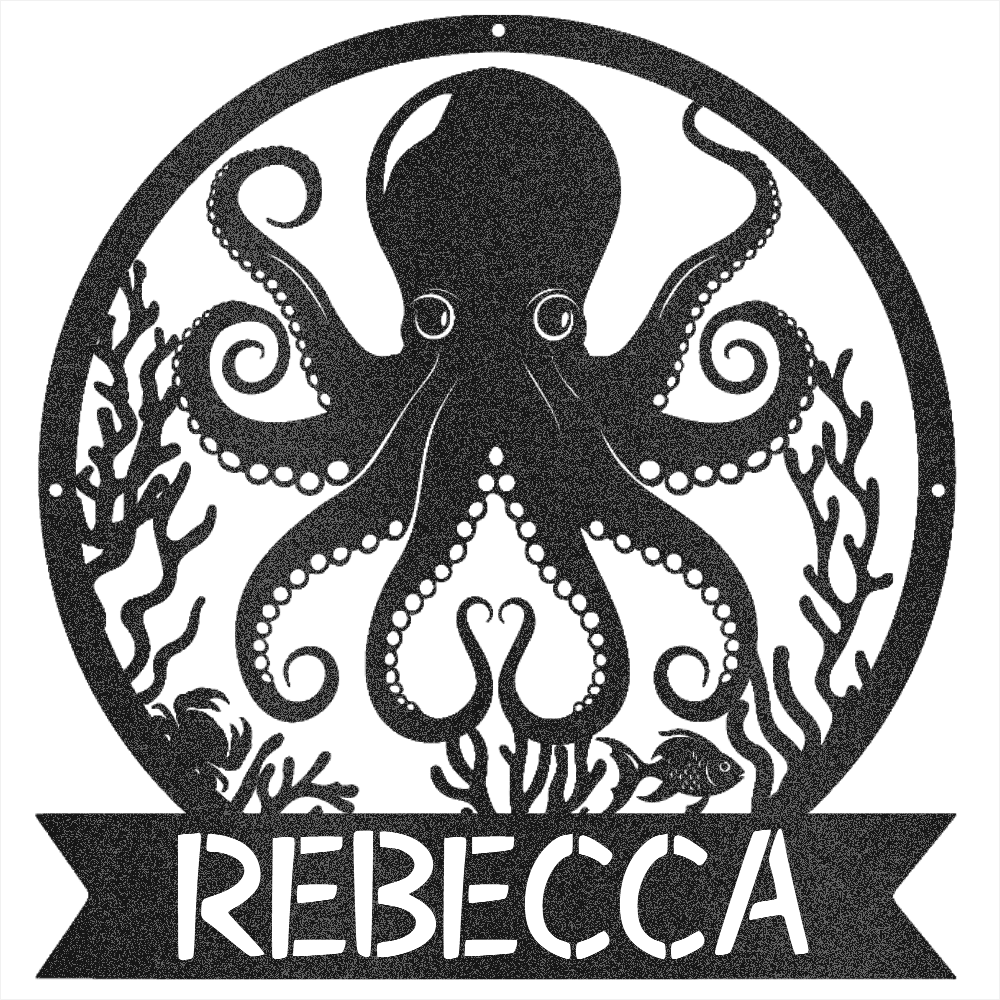 Octopus Metal Sign - Beach Coast Designs
