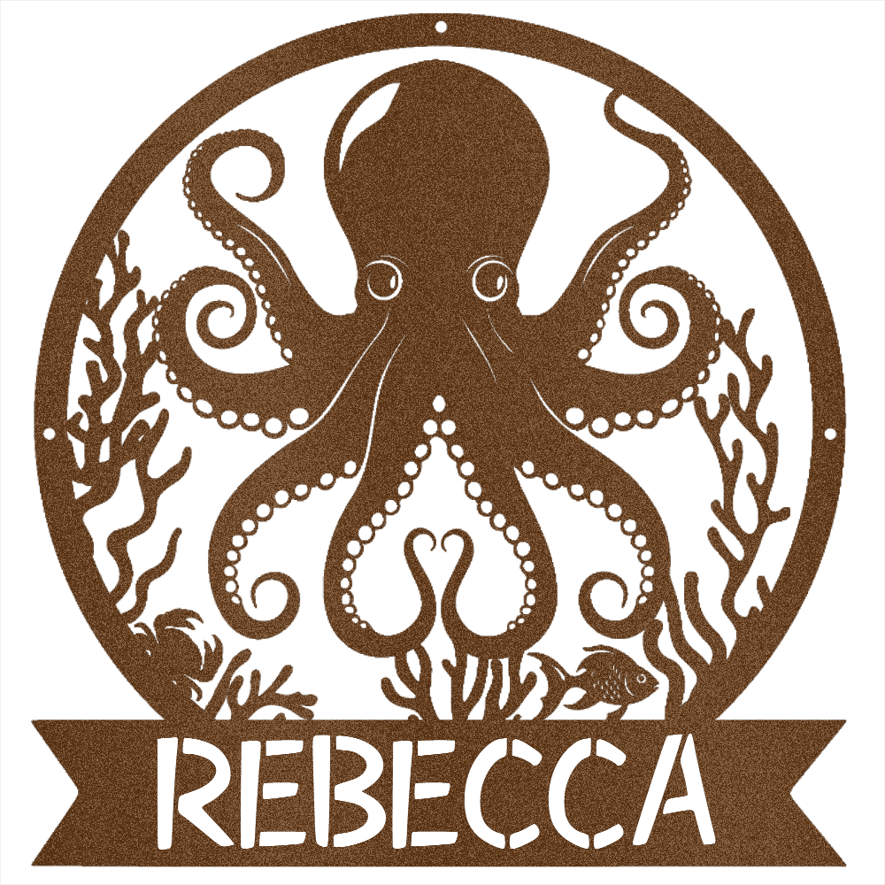 Octopus Metal Sign - Beach Coast Designs