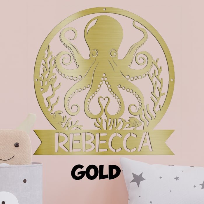 Octopus Metal Sign - Beach Coast Designs