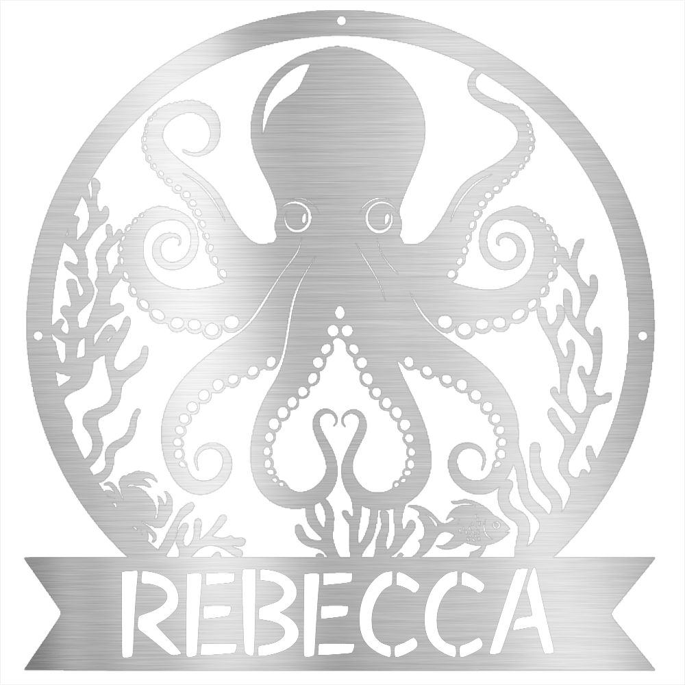 Octopus Metal Sign - Beach Coast Designs