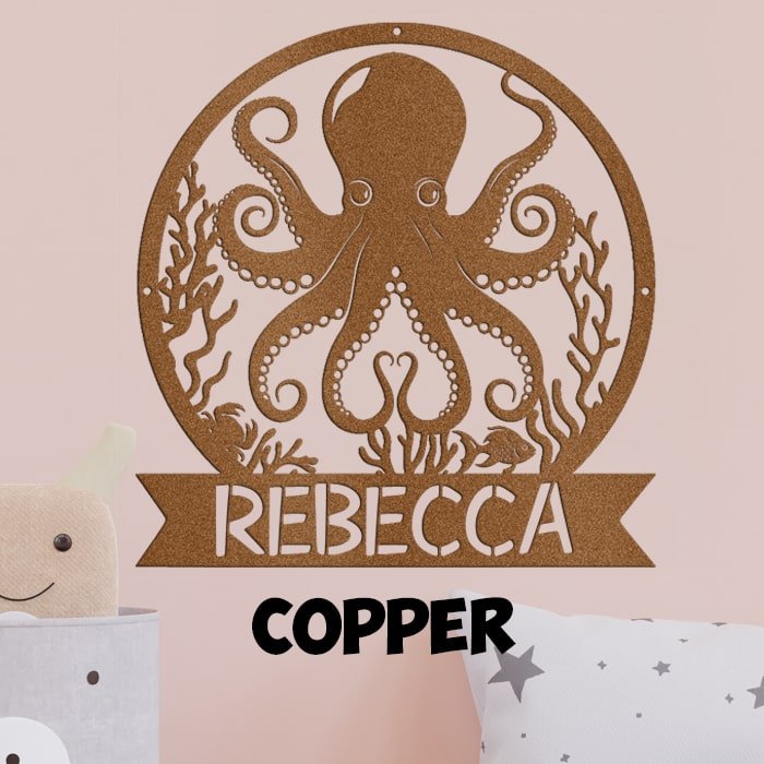 Octopus Metal Sign - Beach Coast Designs
