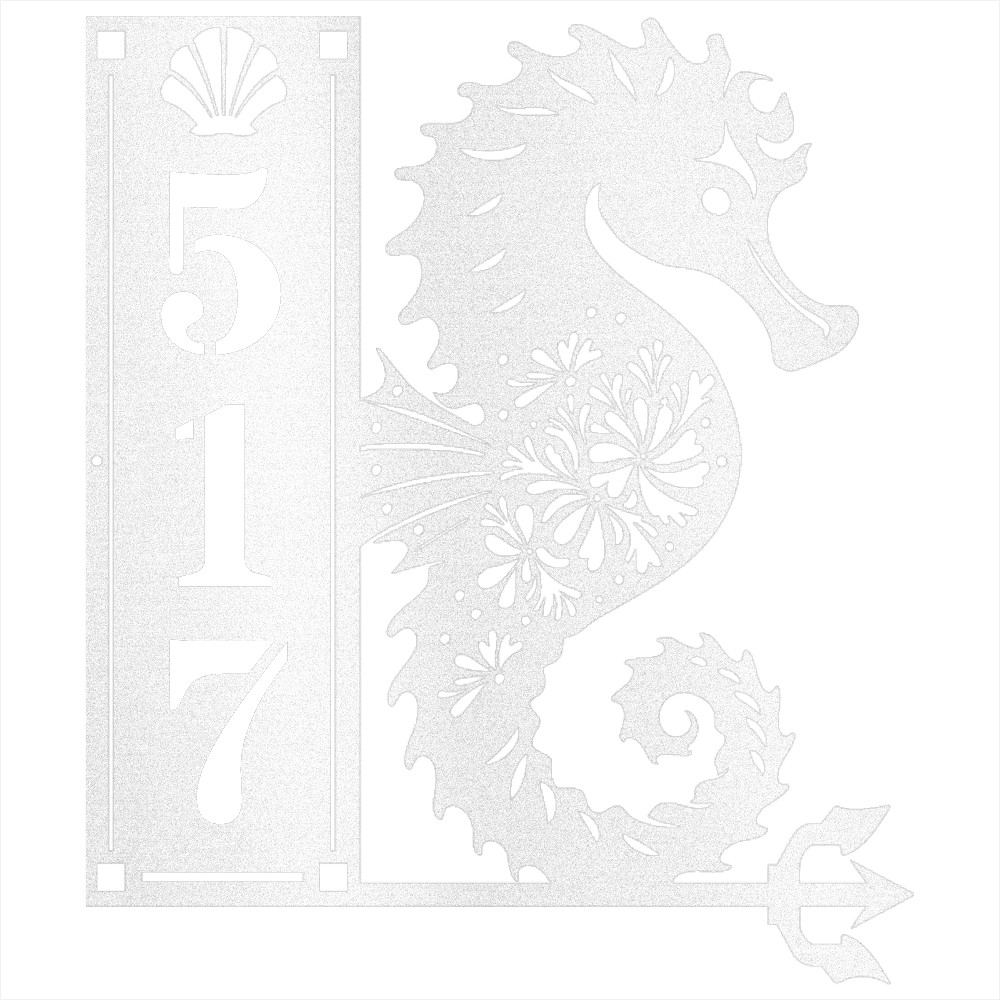 Seahorse Sign 3 Numbers - Beach Coast Designs