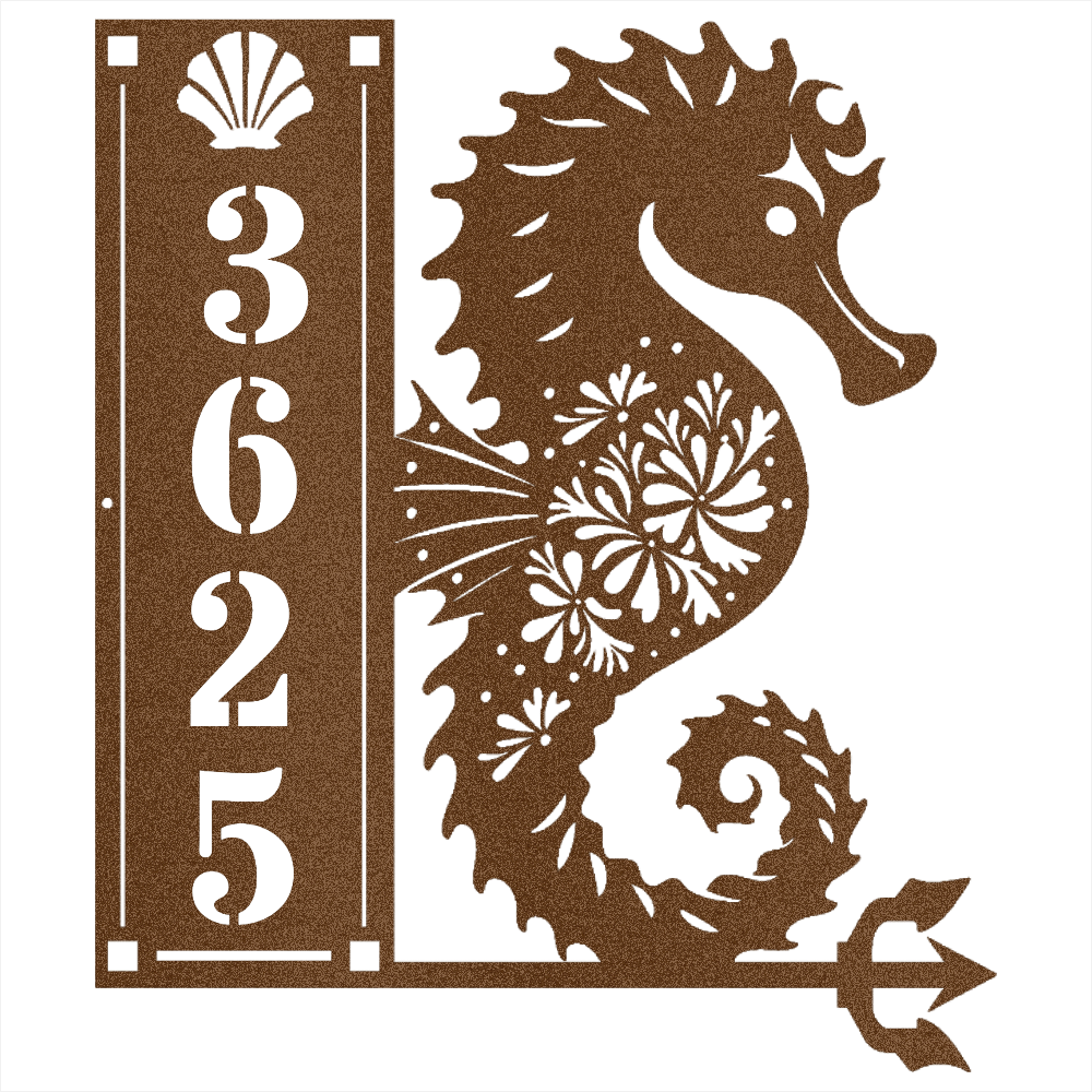 Seahorse Sign 4 Numbers - Beach Coast Designs