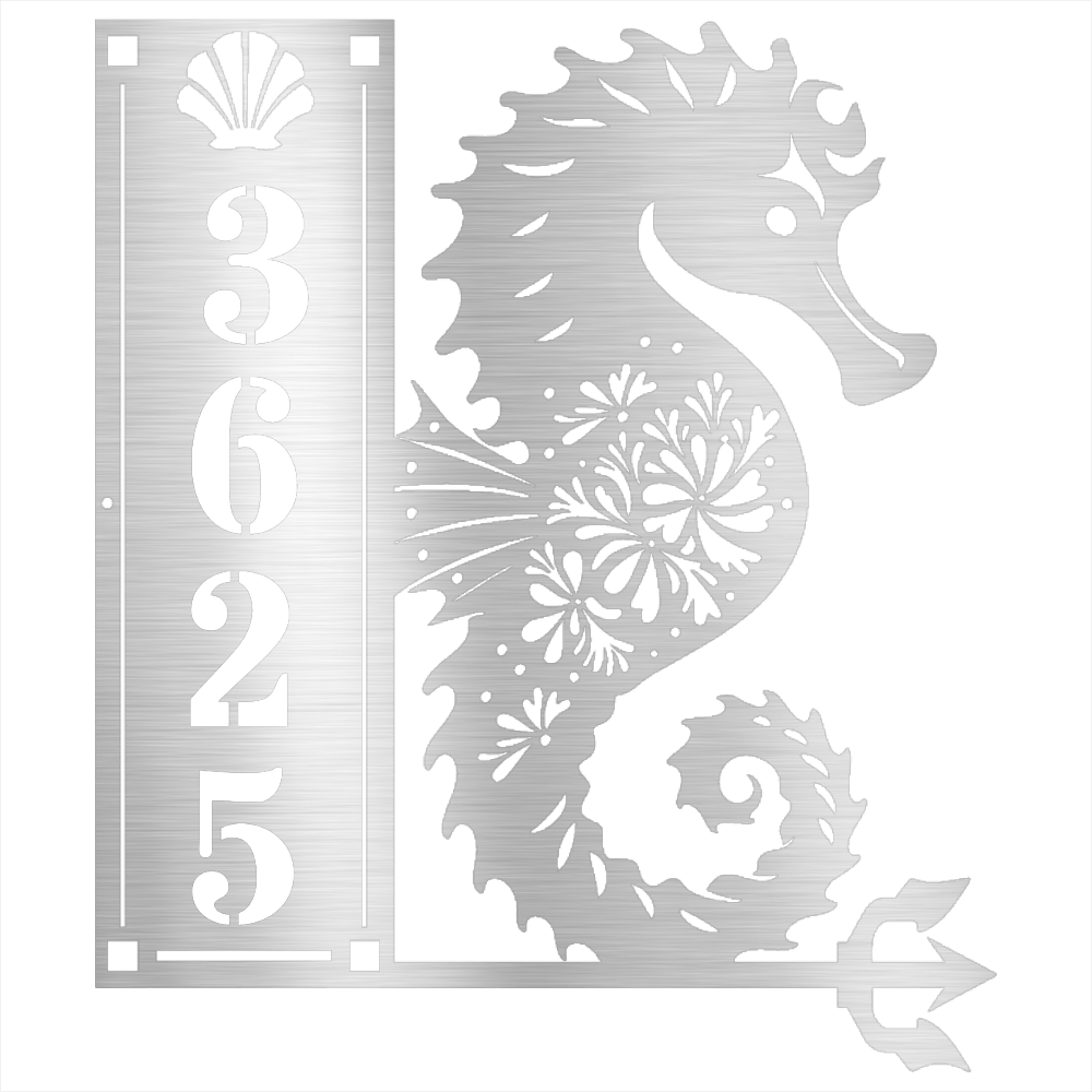 Seahorse Sign 4 Numbers - Beach Coast Designs