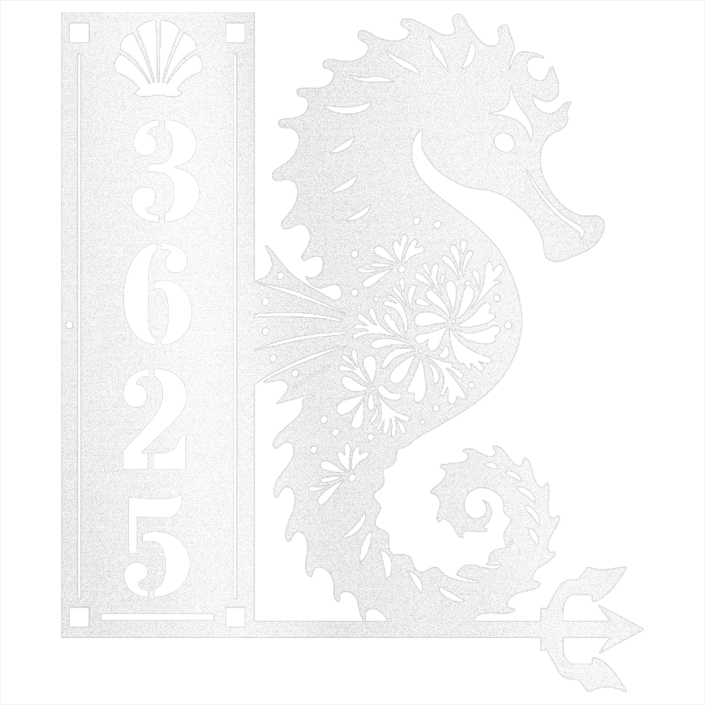Seahorse Sign 4 Numbers - Beach Coast Designs