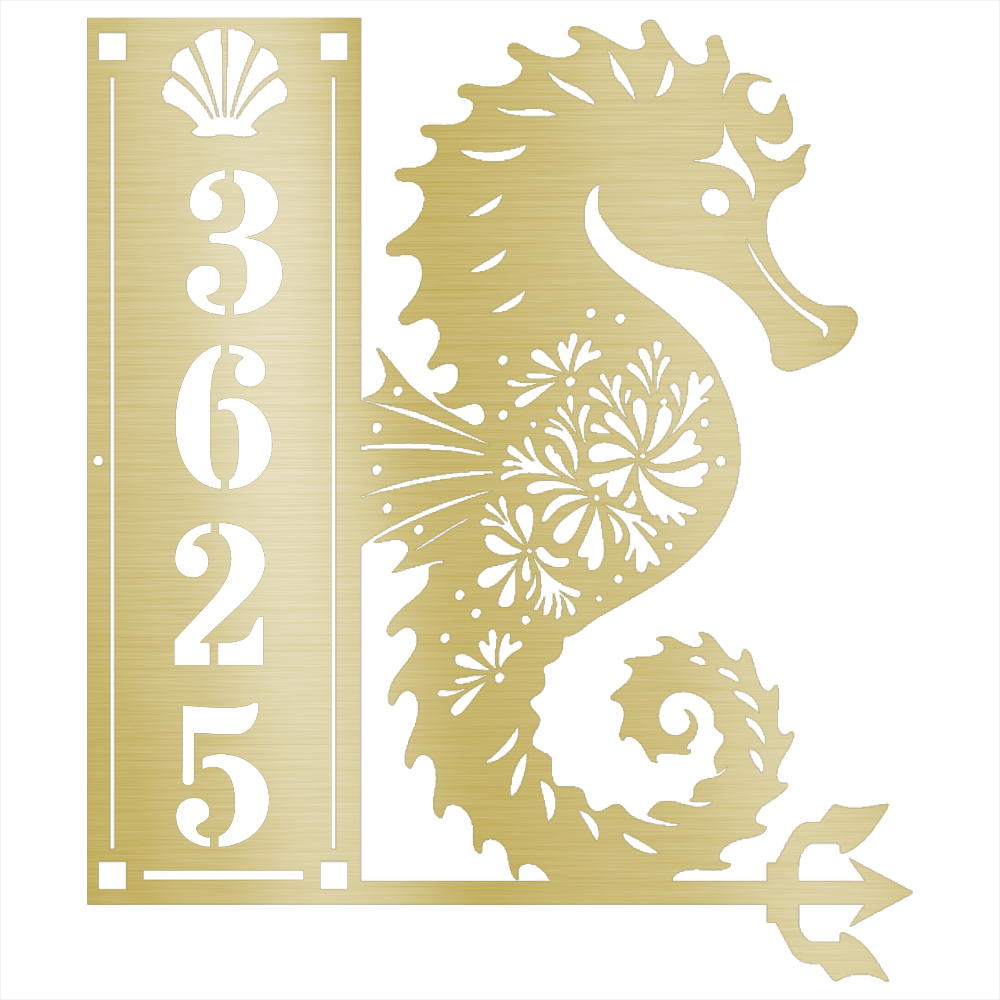 Seahorse Sign 4 Numbers - Beach Coast Designs