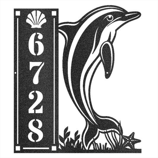 Dolphin 4 Number Vertical - Beach Coast Designs