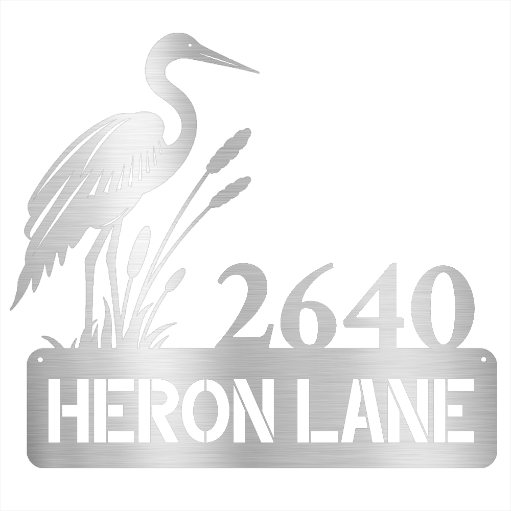 Heron Address Sign - Beach Coast Designs