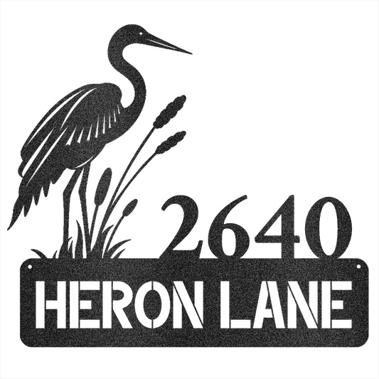 Heron Address Sign - Beach Coast Designs