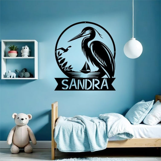 Heron Name Sign - Beach Coast Designs