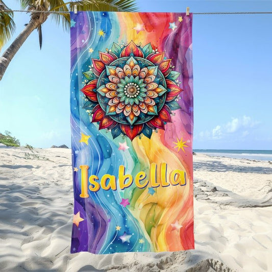 Mandala Colorful Beach Towel - Beach Coast Designs