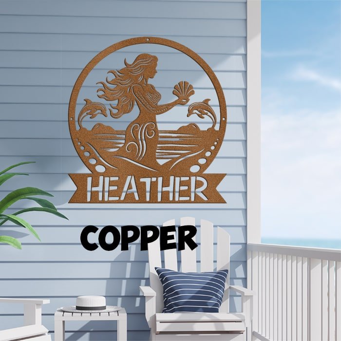 Mermaid Metal Sign - Beach Coast Designs
