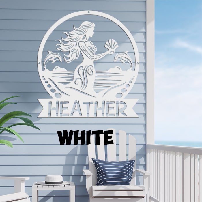 Mermaid Metal Sign - Beach Coast Designs