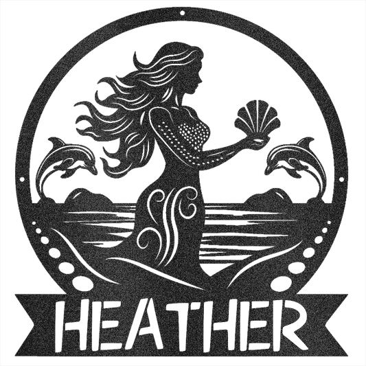 Mermaid Metal Sign - Beach Coast Designs