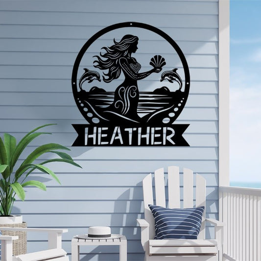 Mermaid Metal Sign - Beach Coast Designs