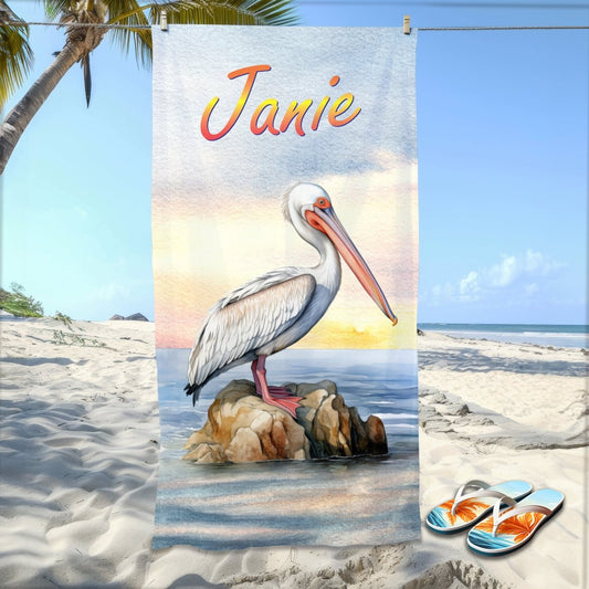 Pelican Beach Towel - Beach Coast Designs
